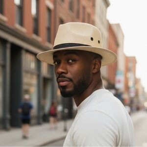 Pau Charlie Cuban Panama Fedora Sun Hat Size M